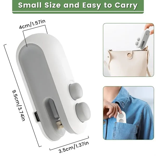 2 in 1 Mini Bag Sealer Rechargeable