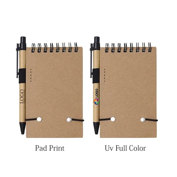 Mini Spiral Notebook Matching Colored Pen