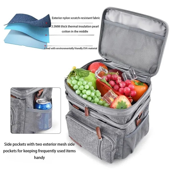 Outdoor Large Thermal Insulation Picnic Bag Aluminum Foil