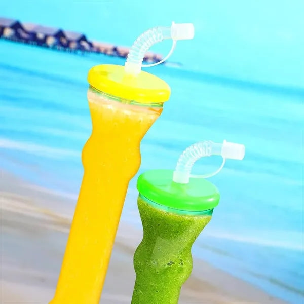 13 oz Dumbbell Shaped Yard Cup Water Bottle with Straw Lip