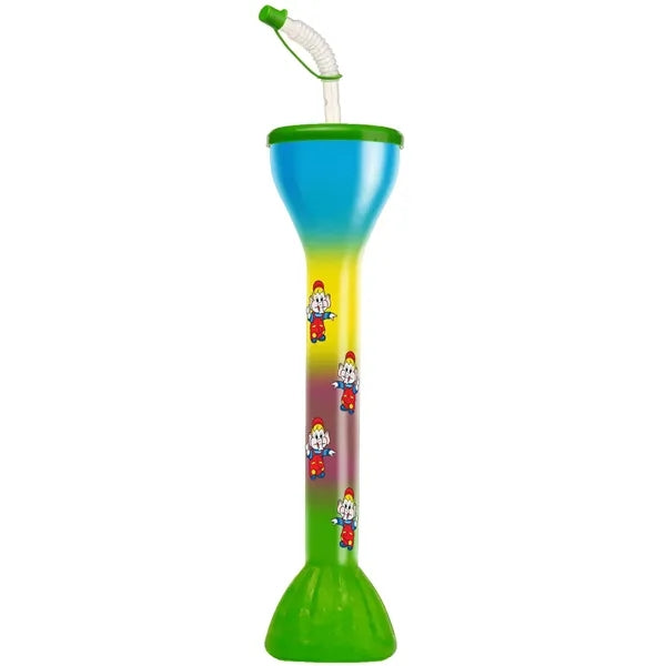 13 oz Dumbbell Shaped Yard Cup Water Bottle with Straw Lip