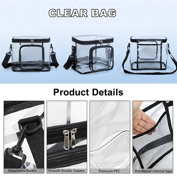 Clear Lunch Bag Plastic Transparent Tote Work Office Picnic