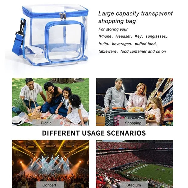 Clear Lunch Bag Plastic Transparent Tote Work Office Picnic