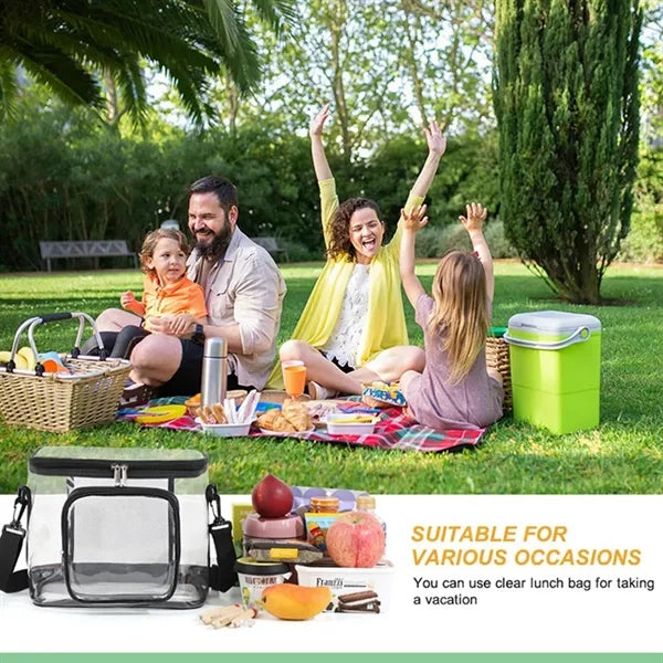 Clear Lunch Bag Plastic Transparent Tote Work Office Picnic