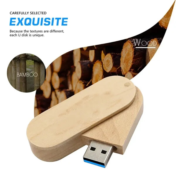 Eco-Friendly Bamboo Swivel USB 3.0