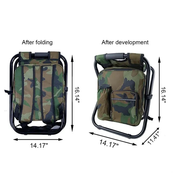 Outdoor Folding Chair Camping Portable Backpack Cooler Bag