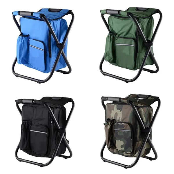 Outdoor Folding Chair Camping Portable Backpack Cooler Bag