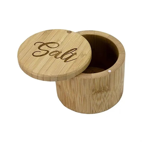 Durable Bamboo Salt & Spice Box w/ Magnetic Closure