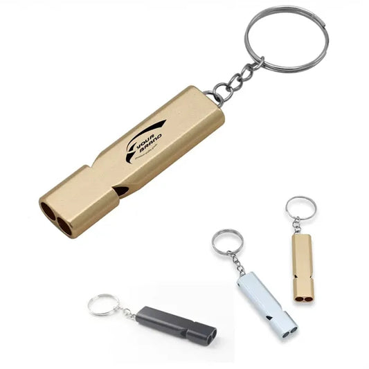 Dual-Tube High Frequency Emergency Survival Whistle Keychain