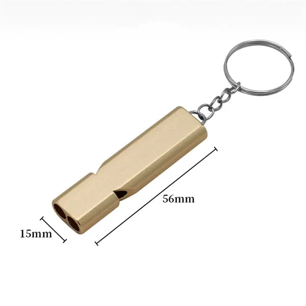 Dual-Tube High Frequency Emergency Survival Whistle Keychain