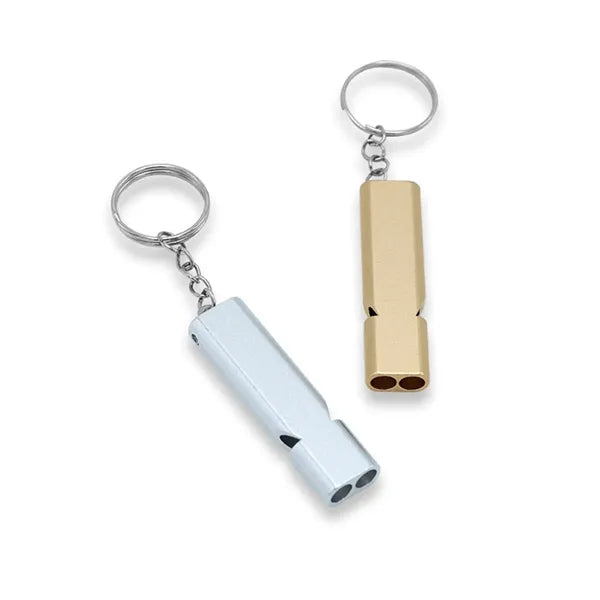 Dual-Tube High Frequency Emergency Survival Whistle Keychain