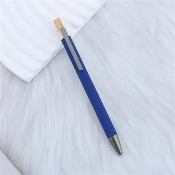 Recycled Aluminum Pen With Bamboo Plunger