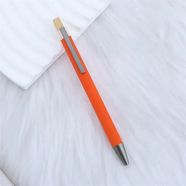 Recycled Aluminum Pen With Bamboo Plunger