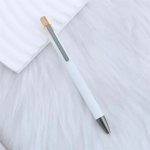 Recycled Aluminum Pen With Bamboo Plunger