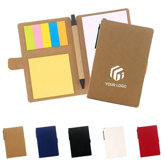 Mini pocket self-stick memo pad index tabs notebook with pen