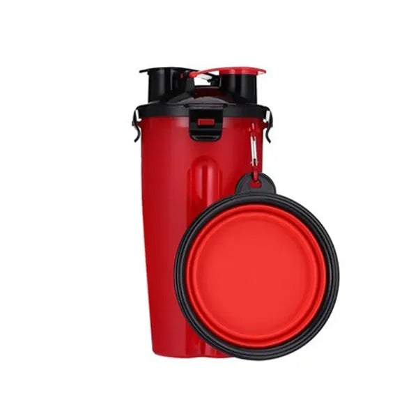 2 In 1 Dog Food Water Bottle With Bowl