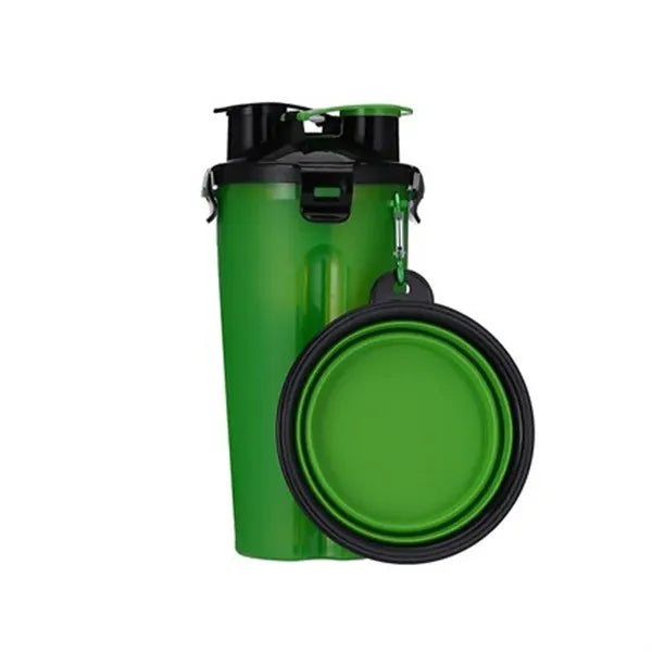2 In 1 Dog Food Water Bottle With Bowl