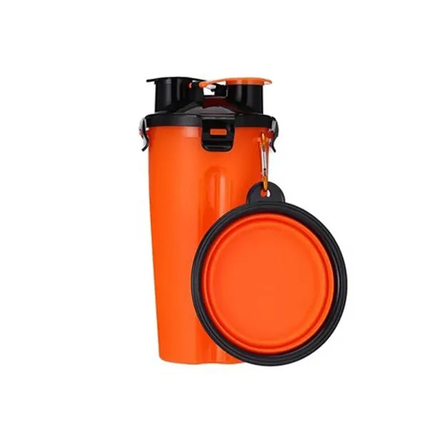 2 In 1 Dog Food Water Bottle With Bowl