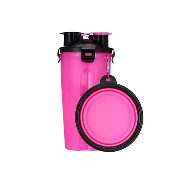 2 In 1 Dog Food Water Bottle With Bowl