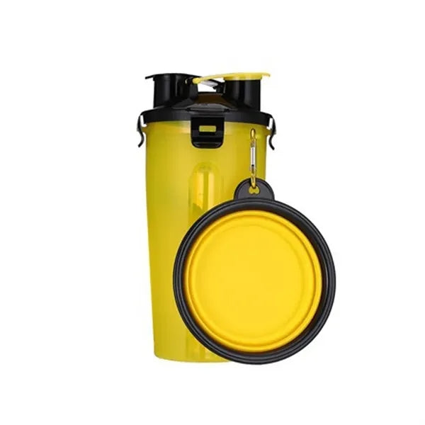 2 In 1 Dog Food Water Bottle With Bowl
