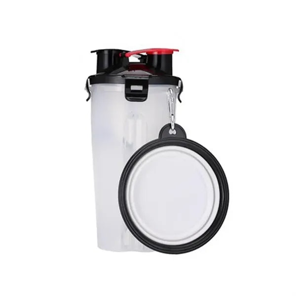 2 In 1 Dog Food Water Bottle With Bowl