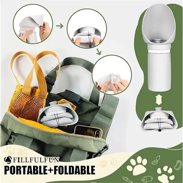 Silicone Dog Water Bottle Portable Bowl