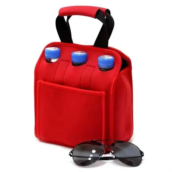 6 Bottles Pack Neoprene Beverage Tote Bag Beer Cover Sleeve