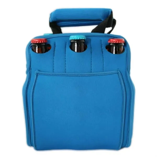 6 Bottles Pack Neoprene Beverage Tote Bag Beer Cover Sleeve