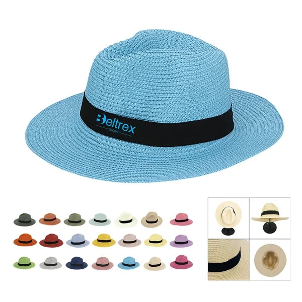 Handwoven Foldable Wide-Brim Panama Straw Hat