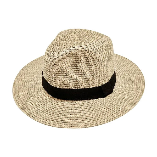Handwoven Foldable Wide-Brim Panama Straw Hat