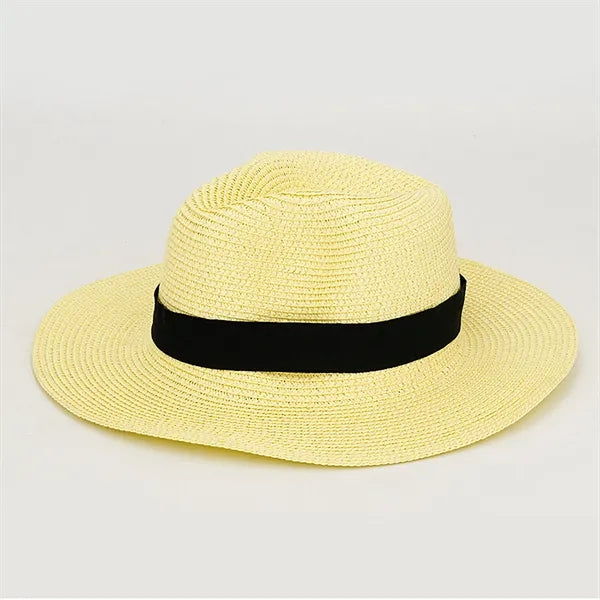 Handwoven Foldable Wide-Brim Panama Straw Hat