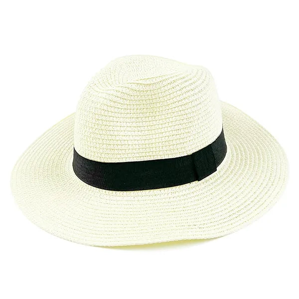Handwoven Foldable Wide-Brim Panama Straw Hat