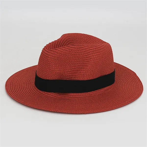 Handwoven Foldable Wide-Brim Panama Straw Hat