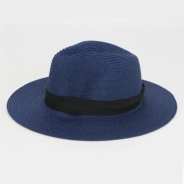 Handwoven Foldable Wide-Brim Panama Straw Hat
