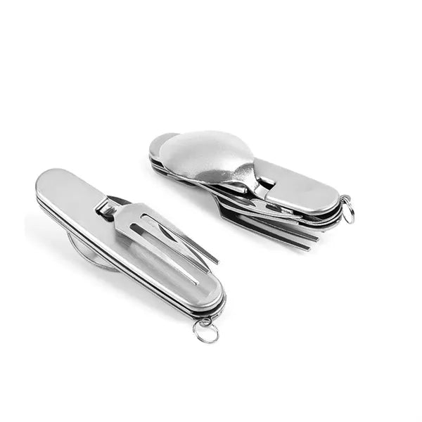 Multi-Functional Folding Stainless Steel Camping Cutlery Set