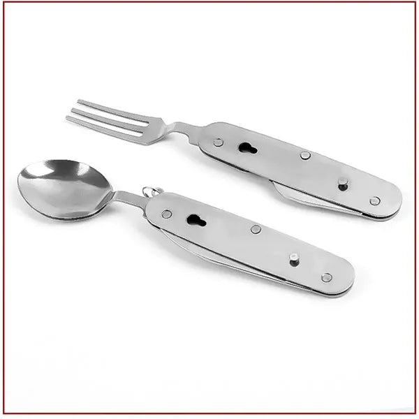 Multi-Functional Folding Stainless Steel Camping Cutlery Set