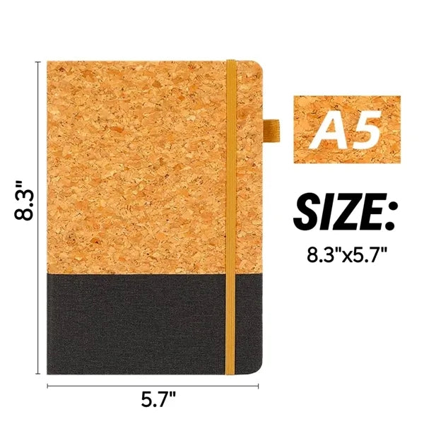 Eco Friendly Cork Gift Soft Wood Notebook Set with Pen