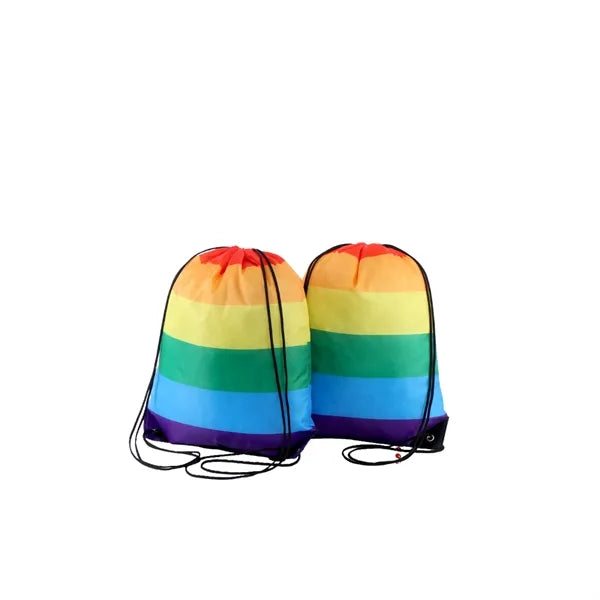 LGBTQ Pride Drawstring Backpack w/ Vibrant Print for Sports