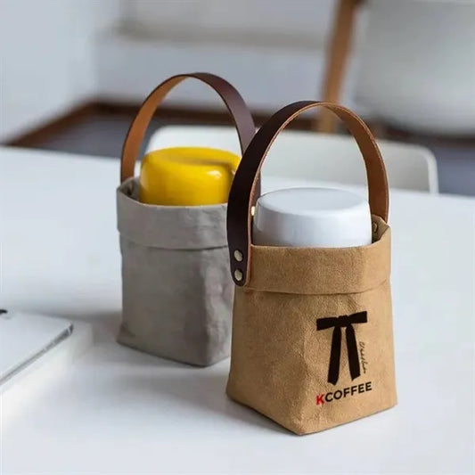 Washable kraft paper cup bag