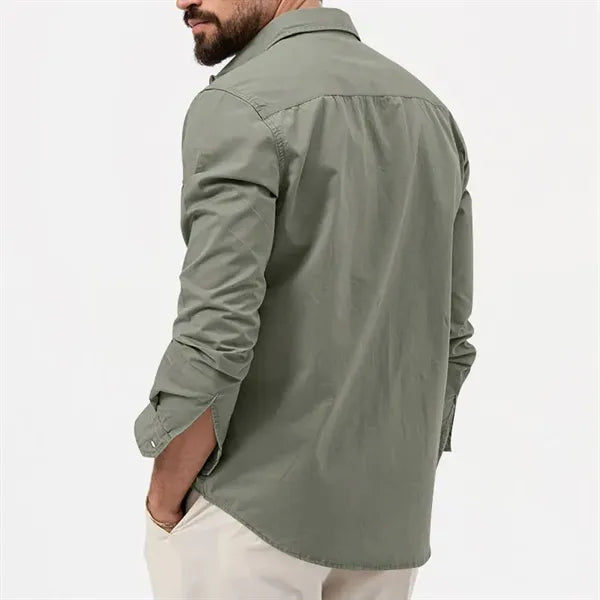 Camping Hiking Men's Long Sleeve Cargo Work Shirts