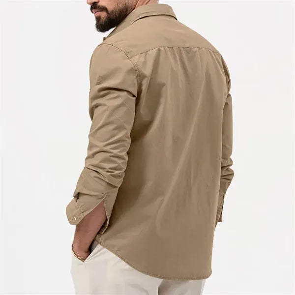 Camping Hiking Men's Long Sleeve Cargo Work Shirts