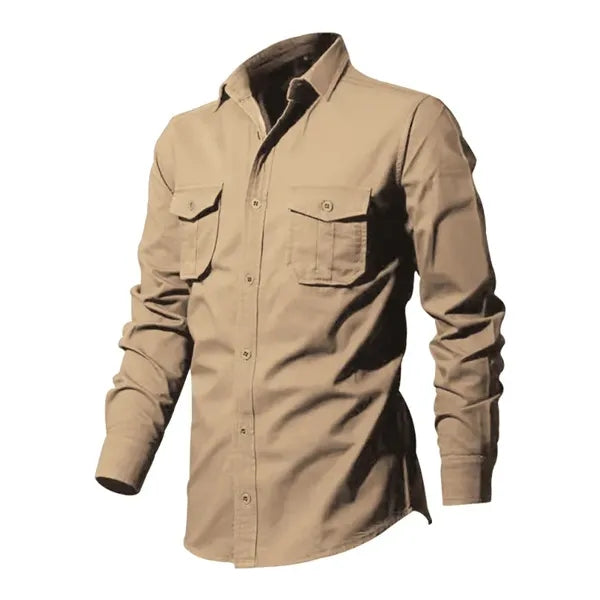 Camping Hiking Men's Long Sleeve Cargo Work Shirts