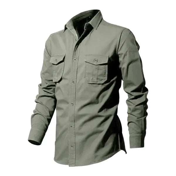 Camping Hiking Men's Long Sleeve Cargo Work Shirts
