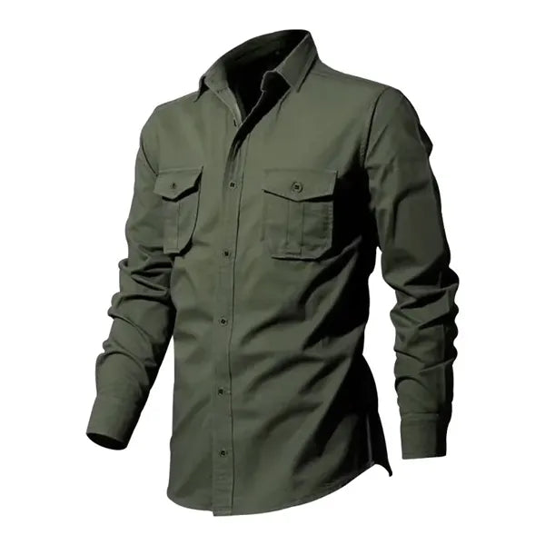Camping Hiking Men's Long Sleeve Cargo Work Shirts