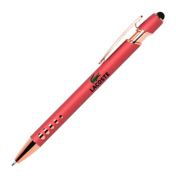 Stylus-4563 Ballpoint Soft Touch Pens with Rose Gold Trims