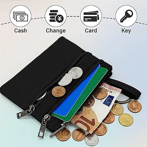 Ladies coin purse solid color multi-pocket zipper key bag