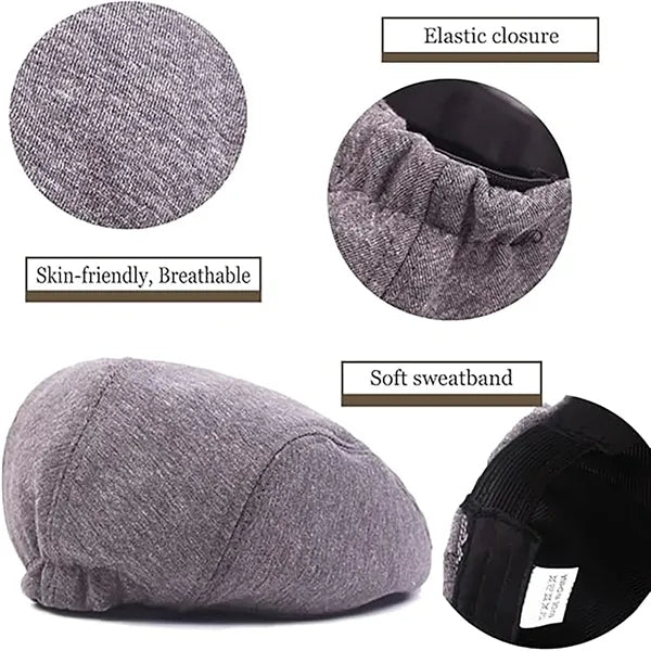 Warm Forward British Soft Top Newsboy Hat