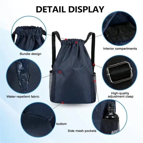 Sports Large Waterproof Basketball Backpack Drawstring Bag