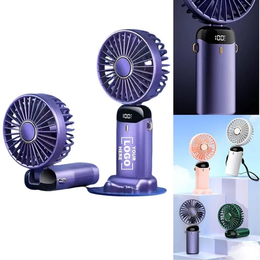 Mini Handheld Foldable Fan with 5 Speeds and LED Display