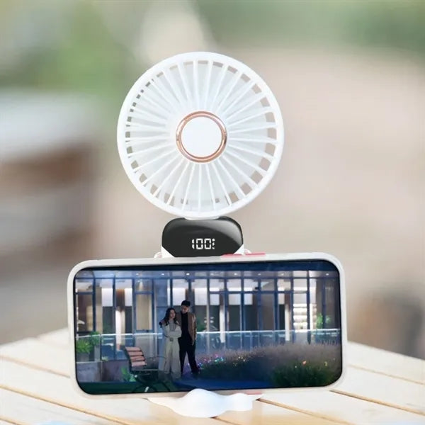 Mini Handheld Foldable Fan with 5 Speeds and LED Display